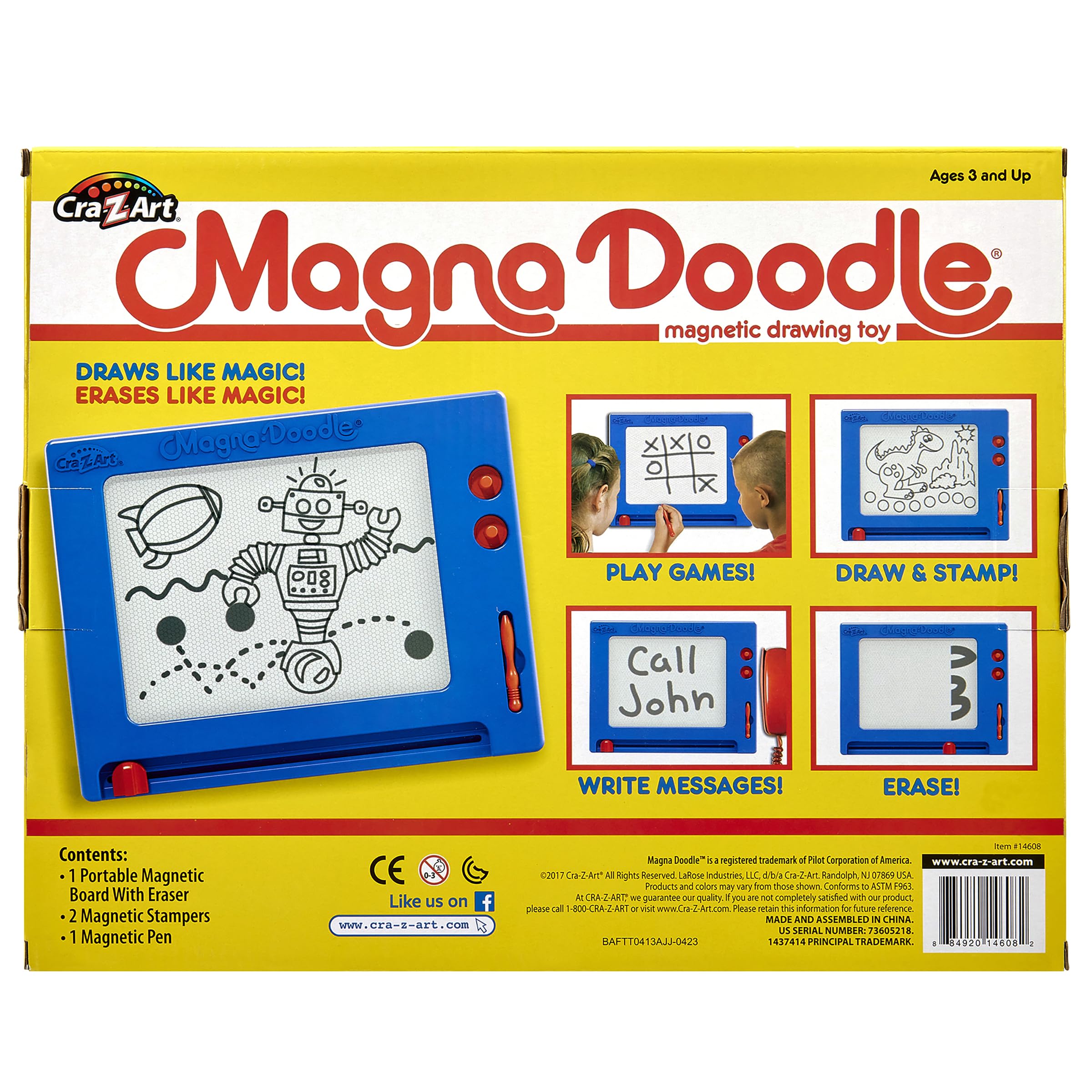 Cra-Z-Art Retro Magna Doodle - 50 Years of Creative Fun – Classic Magnetic Drawing Board Toy, Ages 3+