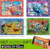 QUOKKA Jigsaw Puzzles for Kids 4-8 3 Pack 60 Piece Floor Puzzles Animals Forest view 5