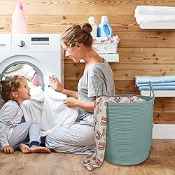 XUANGUO Cotton Rope Laundry Basket Hamper for