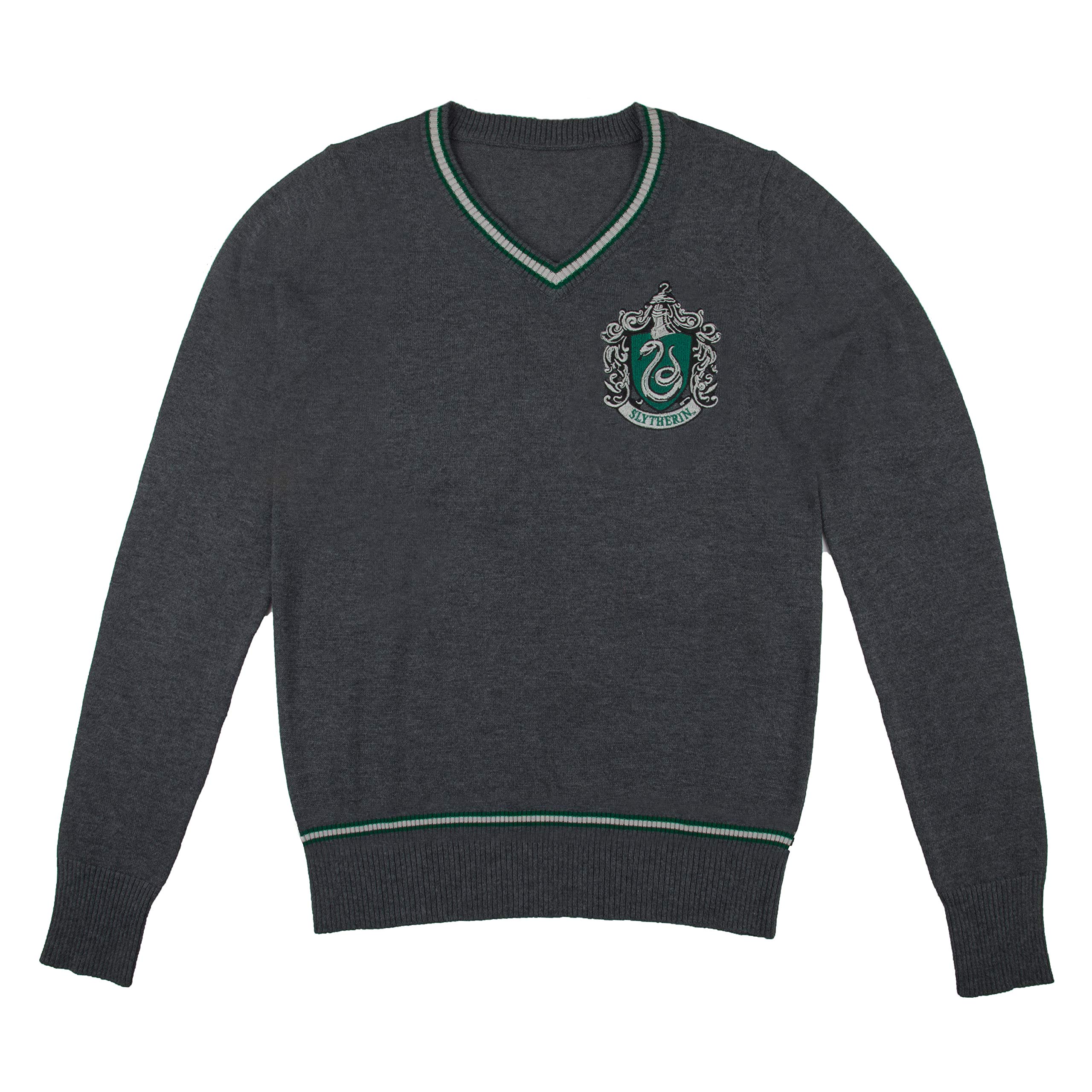 Cinereplicas - Harry Potter - Pull Hogwarts - V-Neck Grey - Slytherin - Large