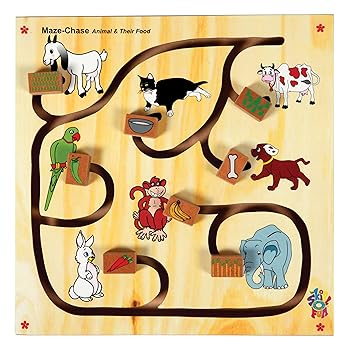 Skillofun Maze Chase - Animal and Their Food, Multi Color