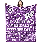 Bariceneth Christmas Theater Gifts Blanket 50" X 60", Musical Theater Gifts, Broadway Gifts, Theatre Gift for Women/Teen Girls/Kid, Gift for Theatre Lovers, Theatre Actors Throw
