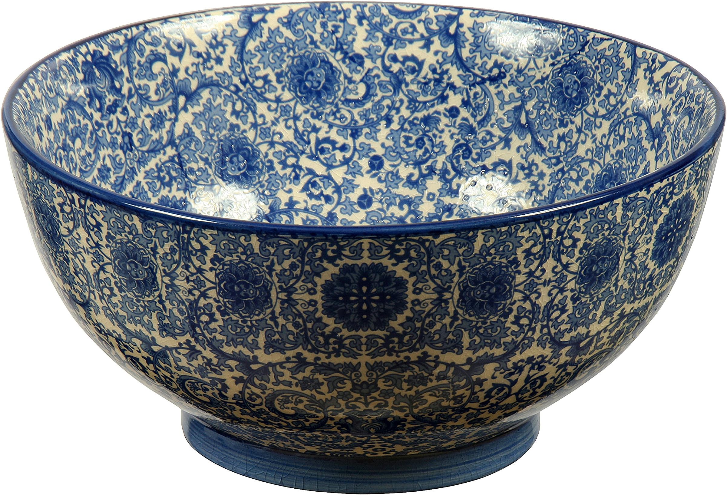Winward Silks De Chine Bowl, 12-Inch Diameter, Blue