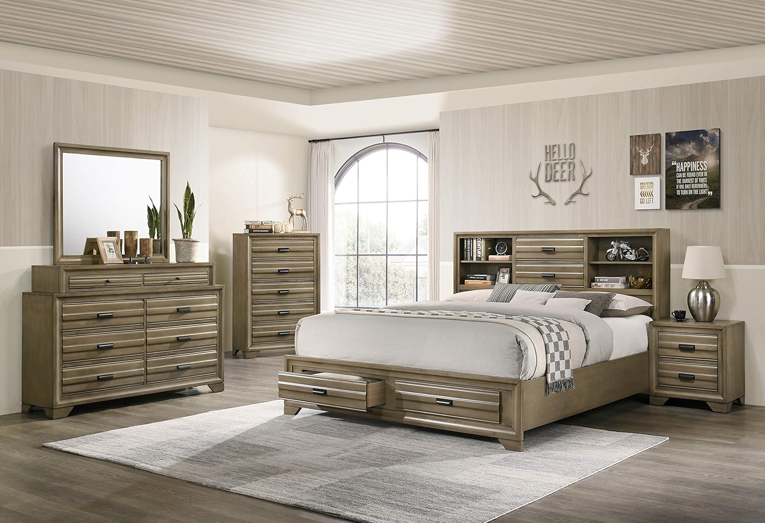 White Roundhill Furniture Stout Contemporary Panel Bedroom Set With Queen Bed Dresser Mirror Night Stand Chest Furniture Bedroom Furniture Vit Edu Au