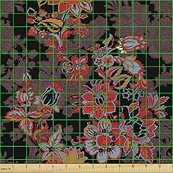 Ambesonne Flower Fabric by The Yard, Flowers of