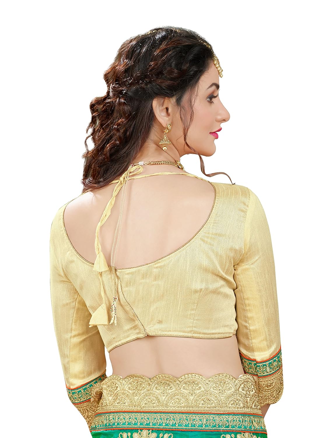 manohari embroidery green art silk saree