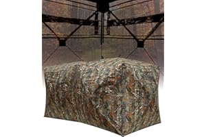 Hunting Blind - Pop Up Ground Blinds for 3-4 People with 270° See-Through Windows & Silent Magnetic Door, Lightweight & Porta