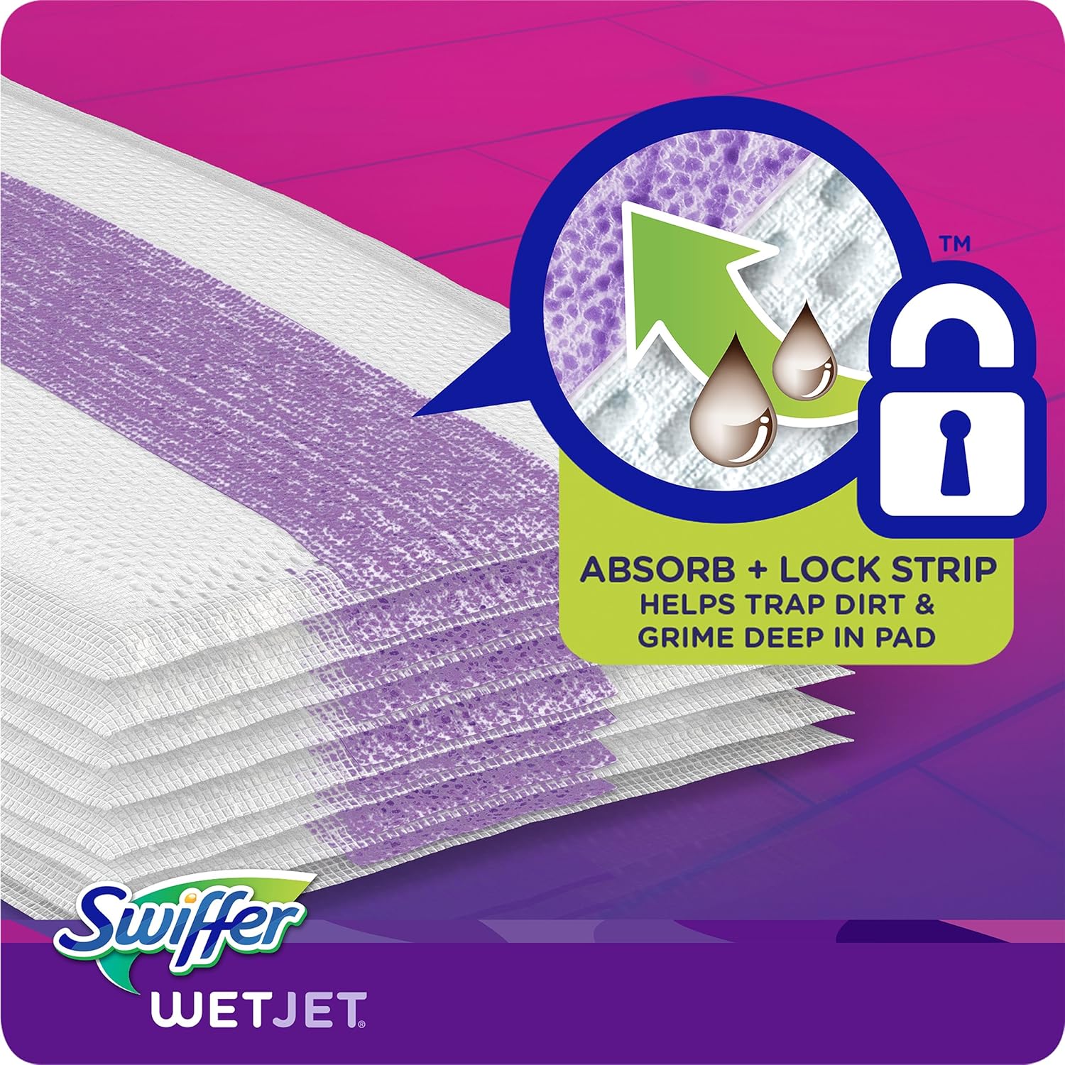 Swiffer Wetjet Hardwood Mop Pad Refills for Floor Mopping and Cleaning, All Purpose Multi Surface Floor Cleaning Product, 24 Count: Health & Personal Care