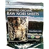 Raw Organic Nori Sheets 50 qty Pack! - Certified Vegan, Raw, Kosher Sushi Wrap Papers - Premium Unheated, Un Cooked, untoaste