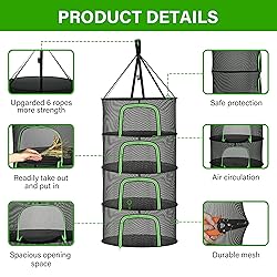 iPower Herb Drying Rack 4-Layer 2-Feet Hanging Mesh