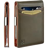 SERMAN BRANDS Money Clip Wallet - Mens Wallets slim Front Pocket RFID Blocking Card Holder Minimalist Mini Bifold