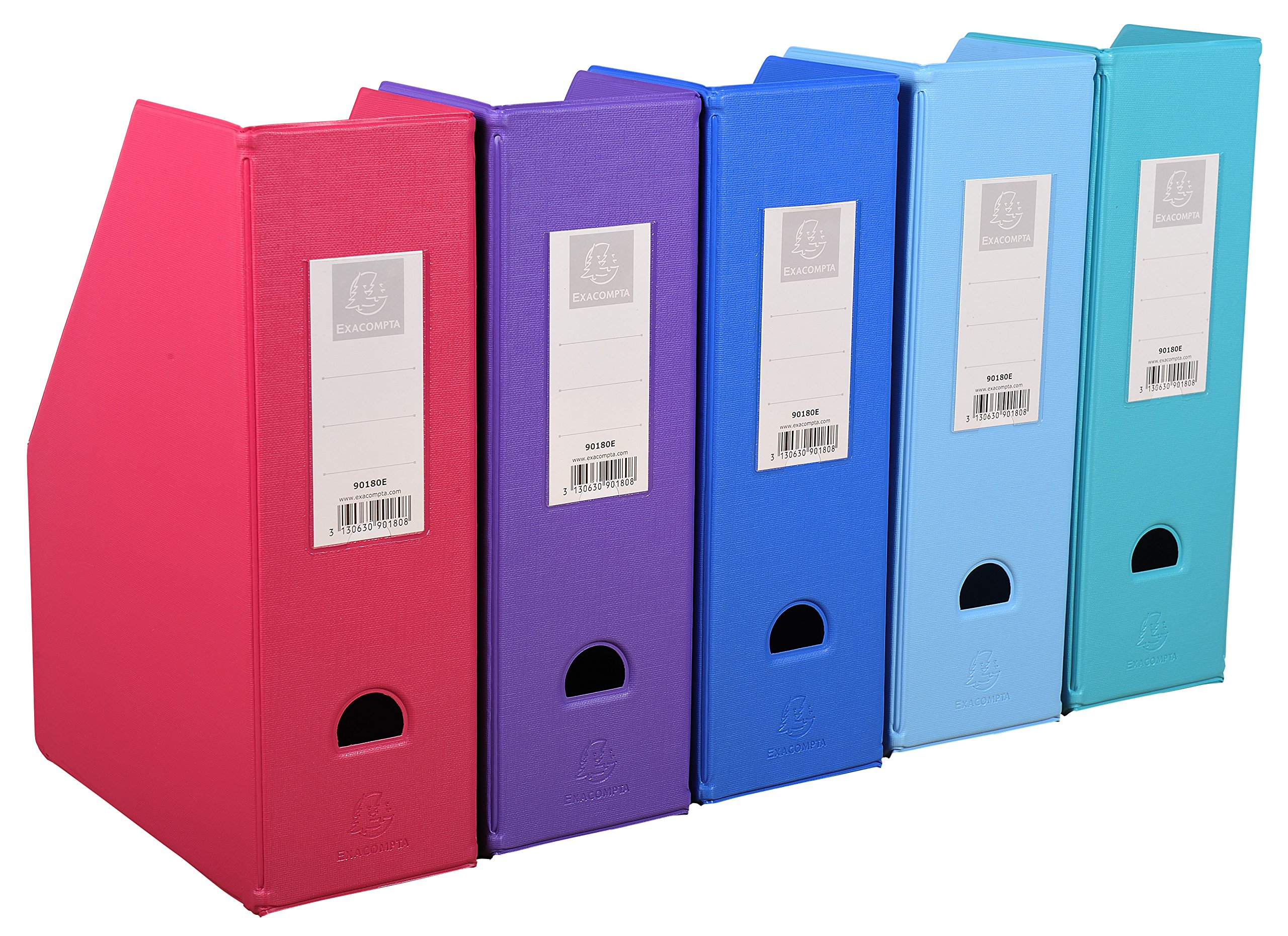 Exacompta - Ref. 90180E - 1 Rigid magazine rack with 10 cm back in PP - trendy assorted colors