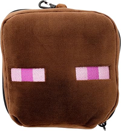 VARZI Minecraft Travel Pillow with Eye Mask - Brown, Standard, Modern