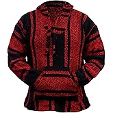 Del Mex Mexican Baja Hoodie Hippie Surf Poncho Sweater Sweatshirt Pullover Jerga