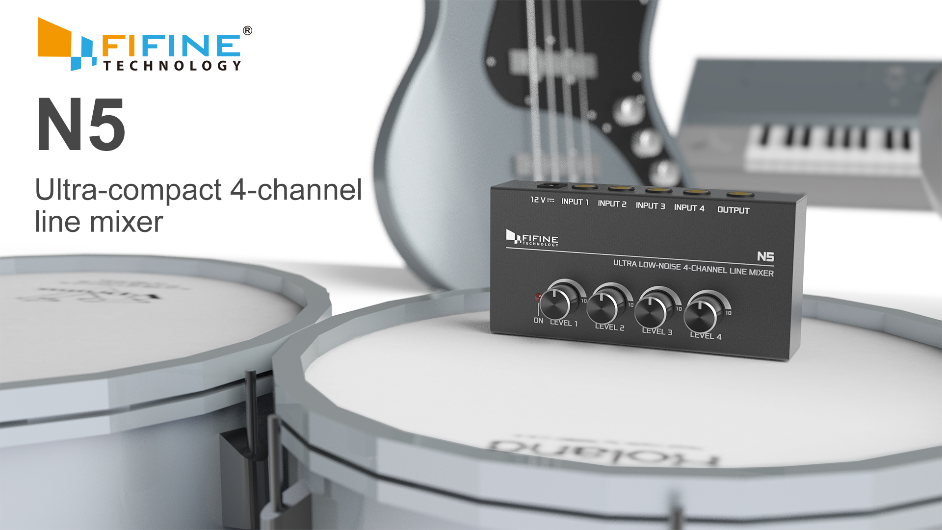 6 FIFINE+Low+Noise+Sub+Mixing+adapter+Ideal+Microphones