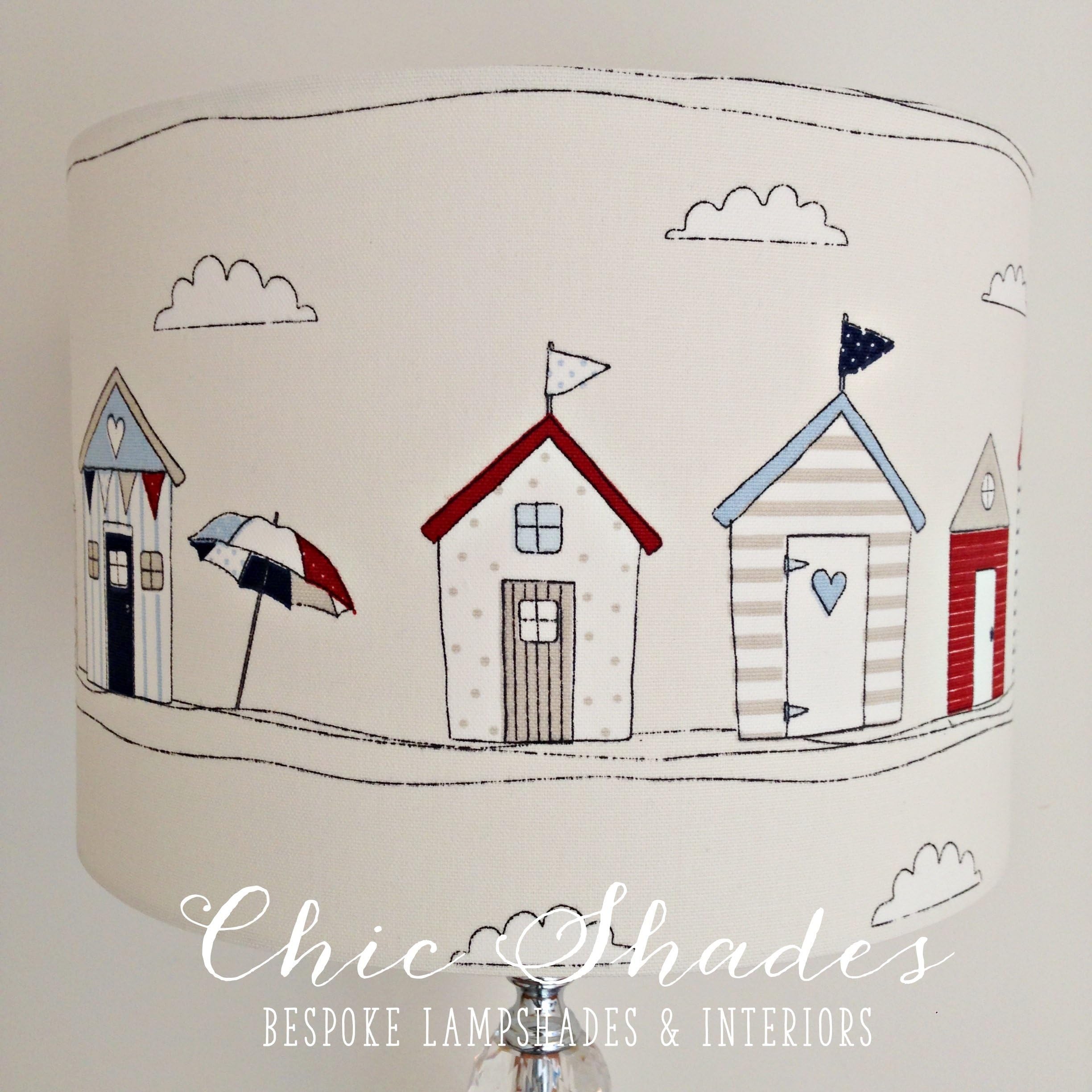 Beach Hut Red Blue Nautical Lampshade Lightshade