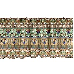 Ambesonne Egyptian Print Window Valance, Motifs