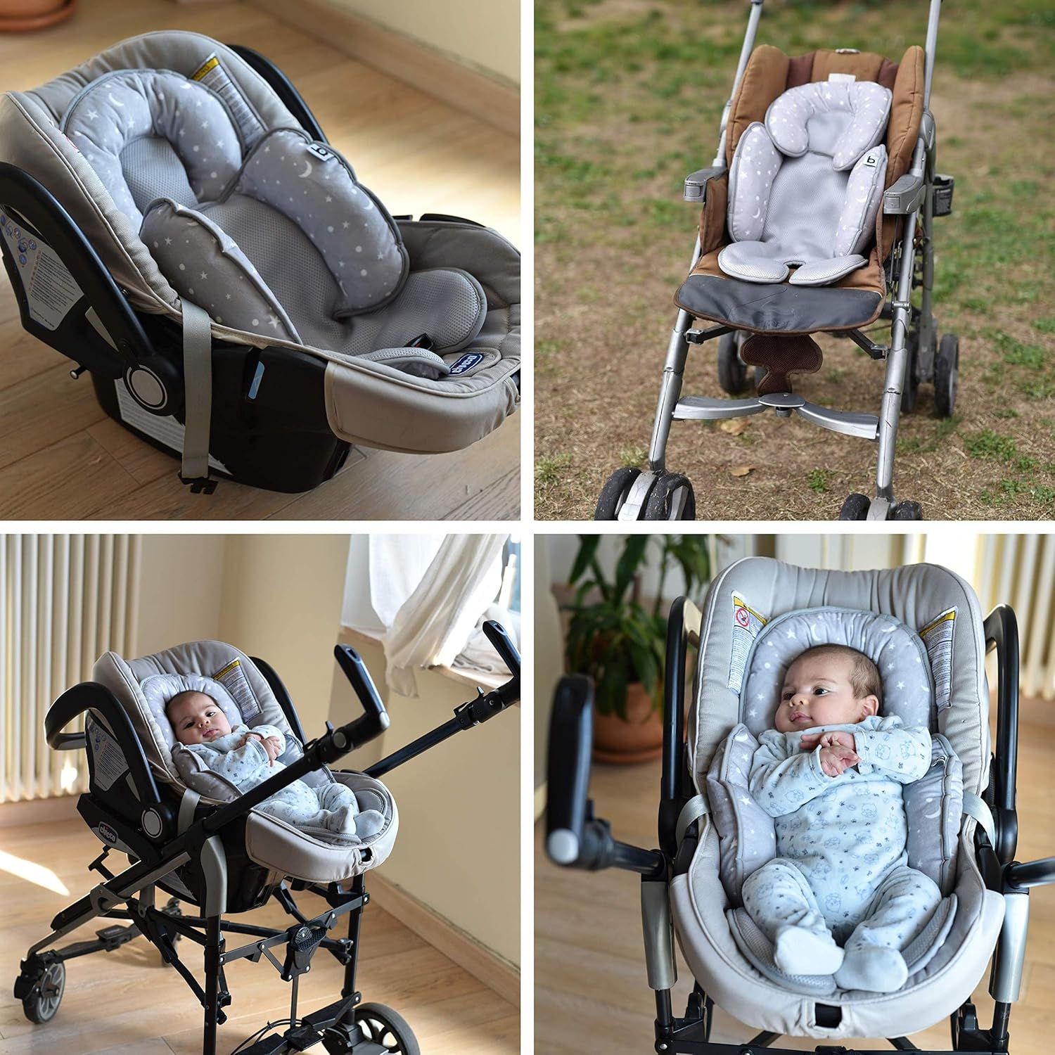 Cuscino Passeggino Universale - Imbottitura Morbida Per Seggiolino Auto, Carrozzina E Seggiolone - Design Colorato - Foto 4