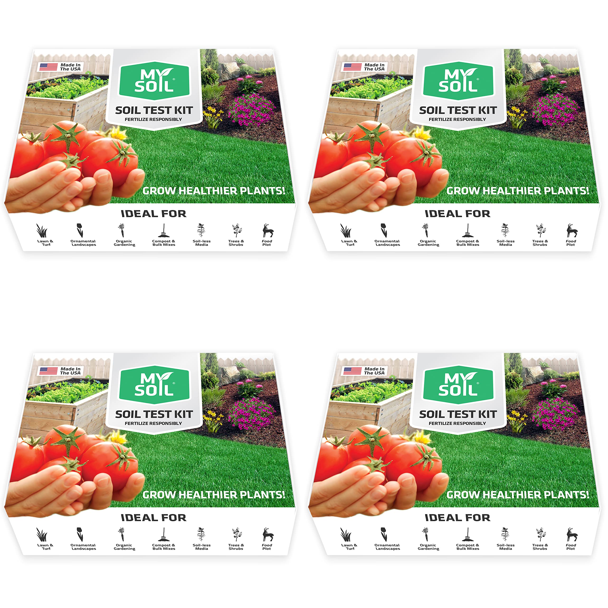 MySoil Soil Test Kit 4 Pack Grow The Best Lawn & Garden Complete