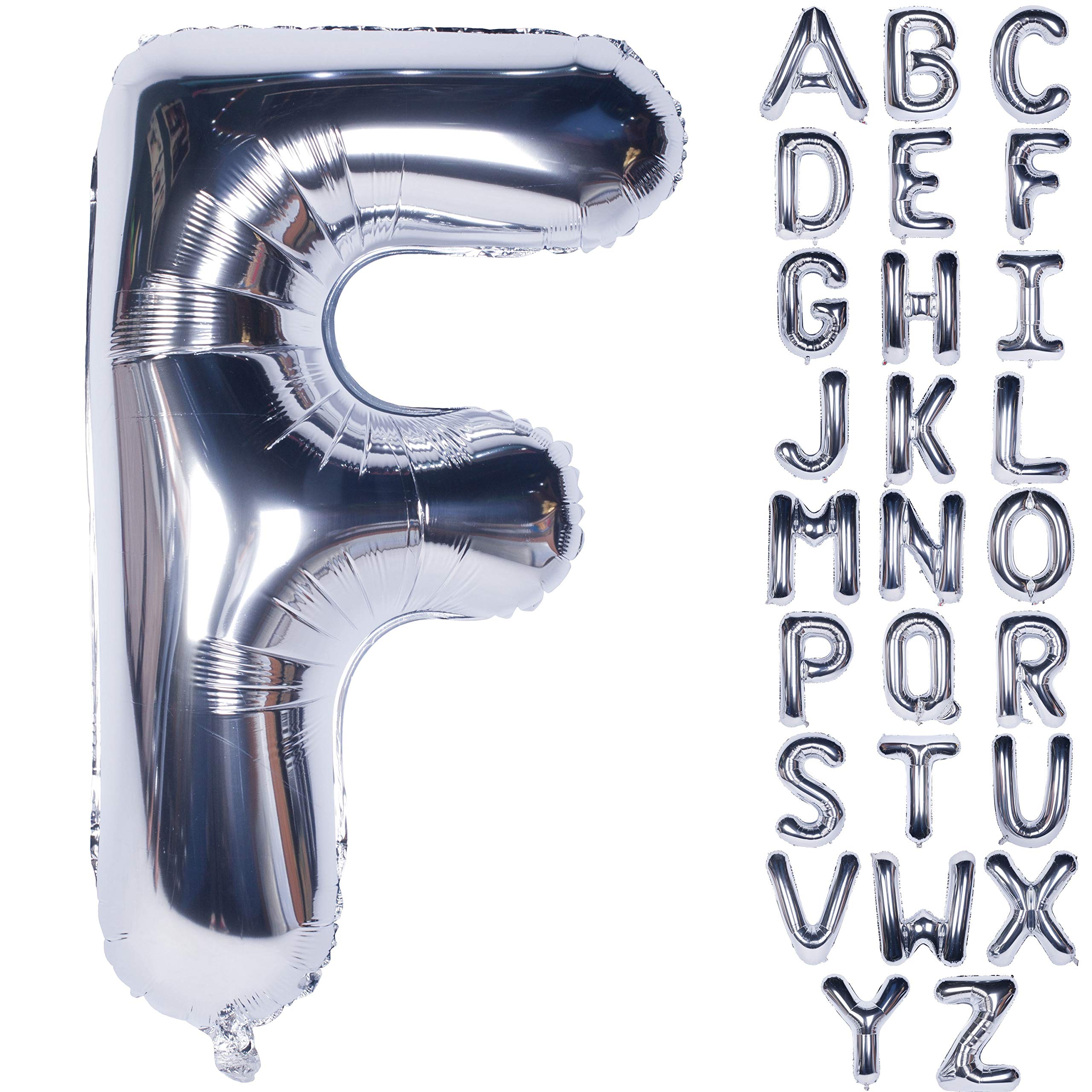 Letter Balloons Silver Large Letter F Balloon 40 Inch Foil Helium Alphabet Balloons Birthday Party Baby Shower Graduation Ceremony Decoration (Silver Letter F)