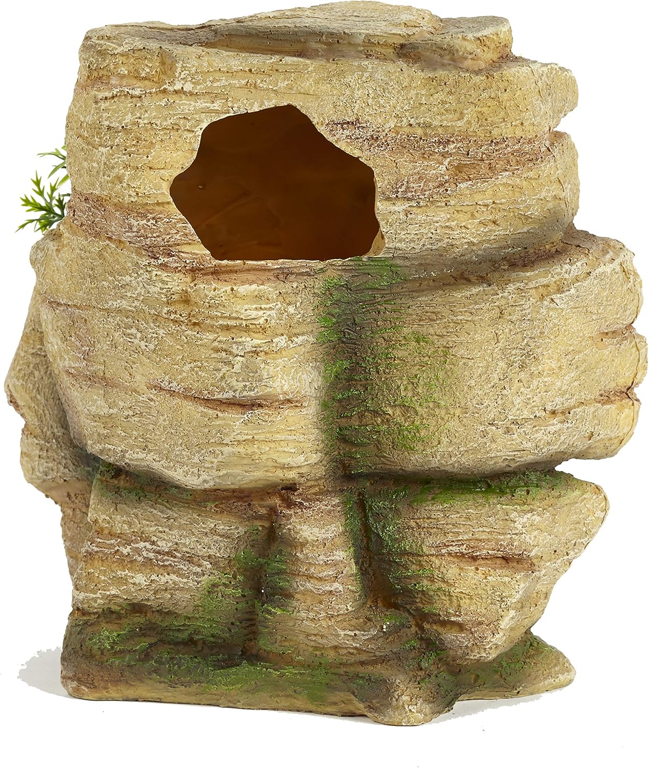 Pet Ting Rock With Plants Large Ornament Lizards Cave Hide Out House Climb 21cm, Multicolor - Image 3