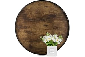 Hanobe Decorative Round Tray Decor: Rustic Round Coffee Table Decor Circle Trays Farmhouse Centerpiece for Home Ottoman Livin