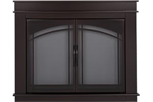 Pleasant Hearth FN-5701 Fenwick Fireplace Glass Door, Oil Rubbed Bronze, Medium