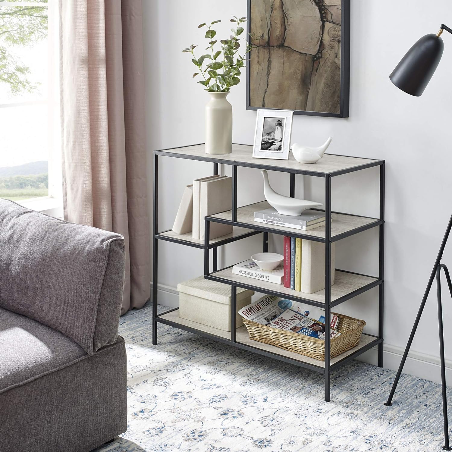 Classic Brands Bailey Sofa Console Table, Rustic White: Kitchen & Dining