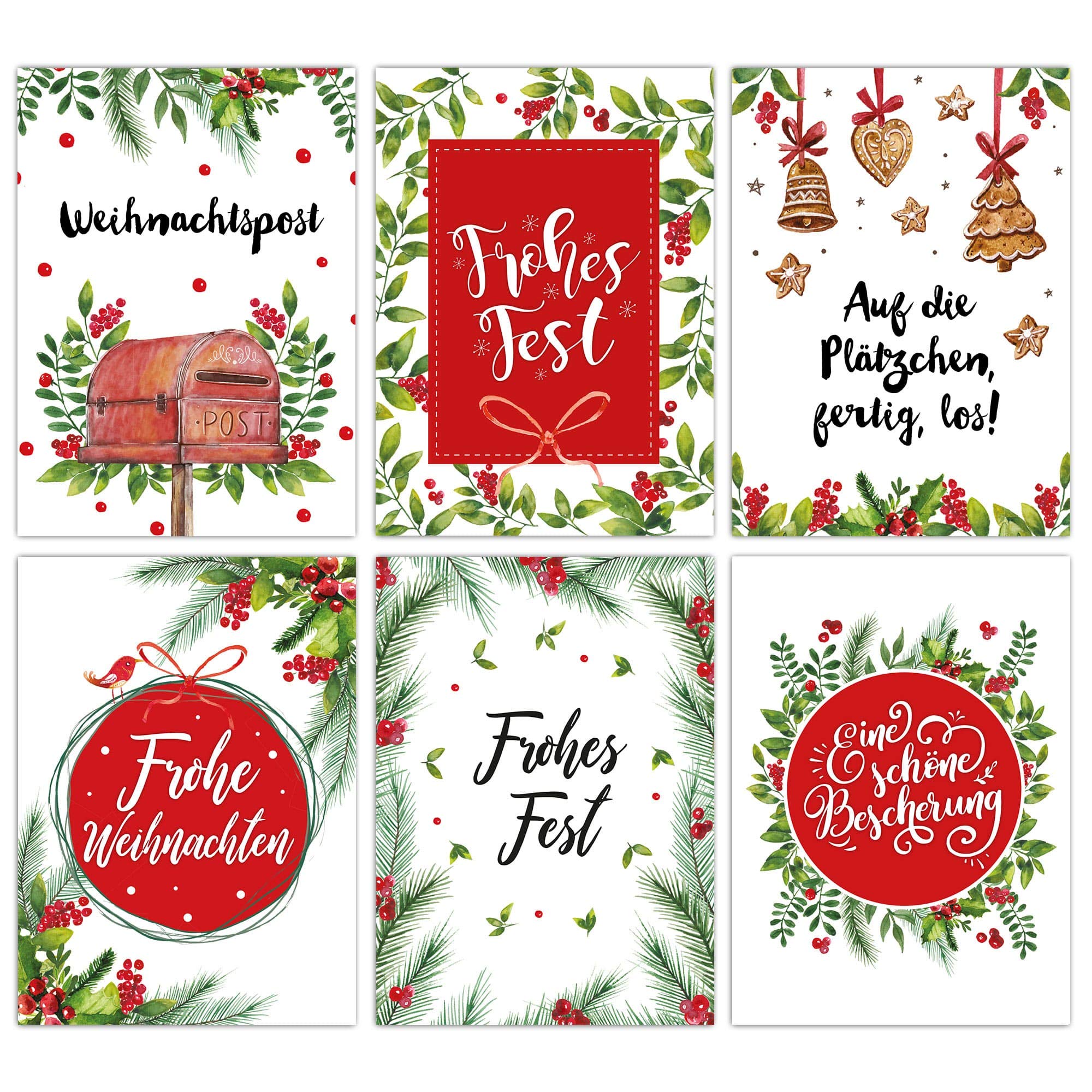 Christmas cards Set - 12 postcards for Christmas - Art prints for you to give and collect - design [Motiv]