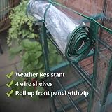 DIVCHI 4 Tier Greenhouse Durable Steel Frame Clear PVC Cover Indoor Outdoor view 3