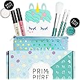 Prim and Pure Mineral Gift Set with Unicorn Mirror| Perfect for Play Dates & Birthday Parties | Kids Eyeshadow Makeup – Mineral | Organic & Natural Makeup Kit for Kids| Made in USA (Blue)