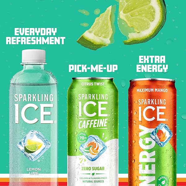 SPARKLING ICE CAFFEINE CITRUS TWIST SPARKLING WATER WITH CAFFEINE, ZERO SUGAR, WITH ANTIOXIDANTS AND VITAMINS,16 FL OZ CANS (PACK OF 12)
