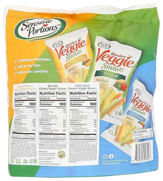 SENSIBLE PORTIONS GARDEN VEGGIE SNACKS – VEGGIE STRAWS VARIETY PACK, 18CT POLYBAG (PACK OF 1)