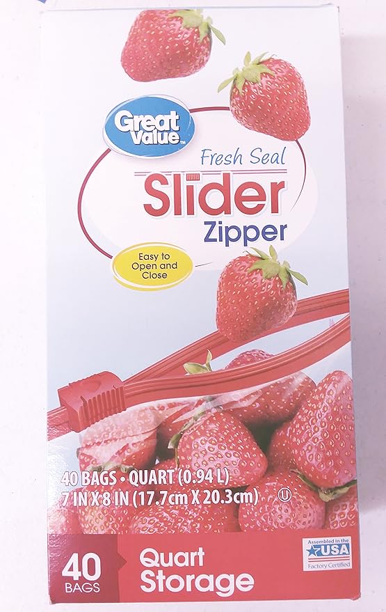 Reusable Sandwich Bags, Fresh Seal Slider Zipper Quart