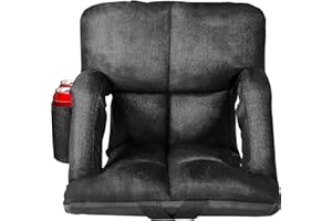ALEXHOME Wide Stadium Seats for Bleachers with Back Support, Extra Thick Plus Size Stadium Seats Bleacher Seats with Backs and Wide Cushion, 6 Reclining Positions Stadium Chair for Outdoor Or Indoor (Black)
