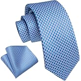 DiBanGu Boys Ties Silk Self-Tied Neckties and Pocket Square Set Kids Ties for Age 8-12 Wedding Party School Uniforms