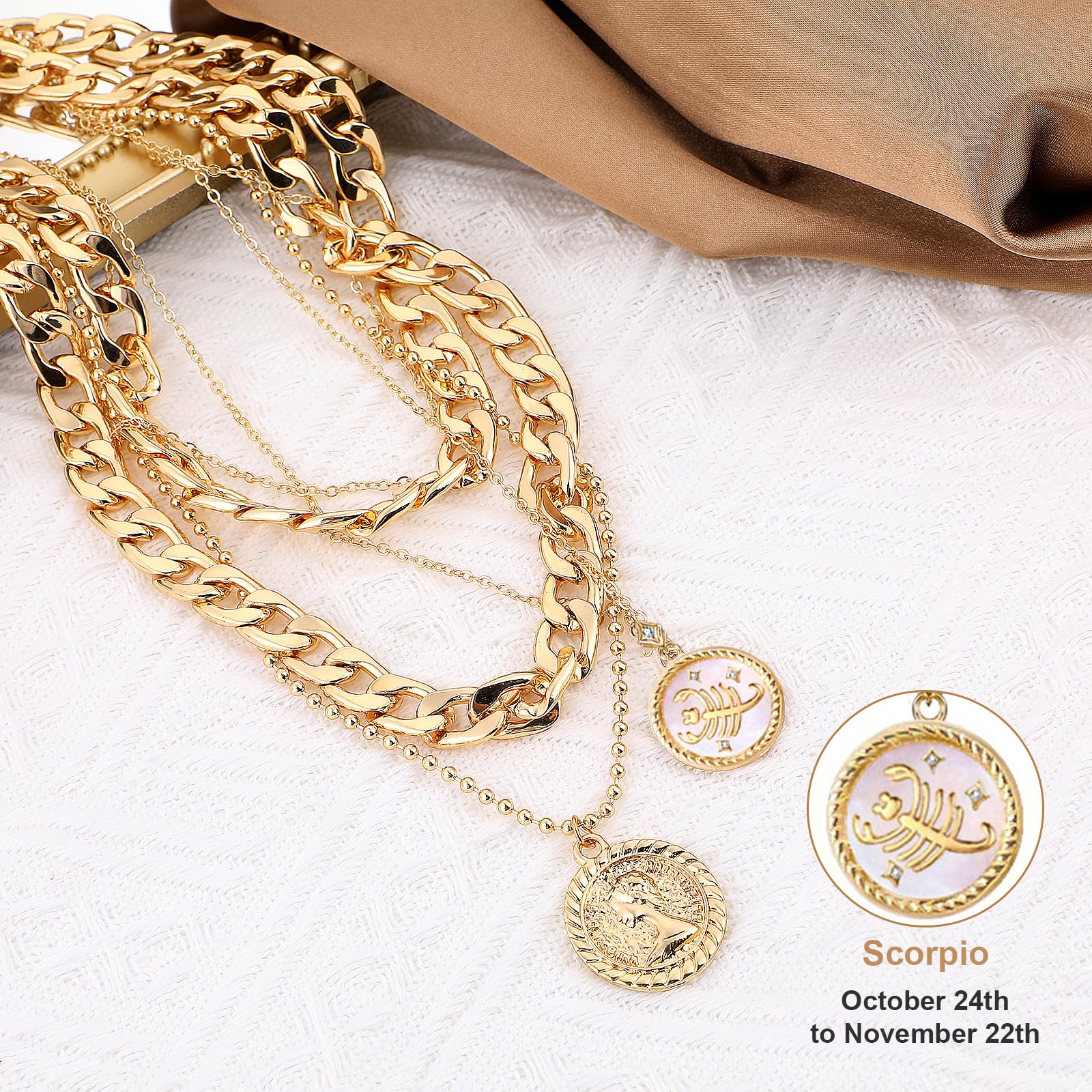 MJartoria Gold Layered Necklaces for Women Trendy