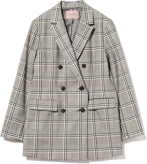 Amazon ビームスライツ Beams Lights カジュアルジャケット ダブル テーラード チェック柄 ジャケット レディース Grey Check 36 コート ジャケット 通販