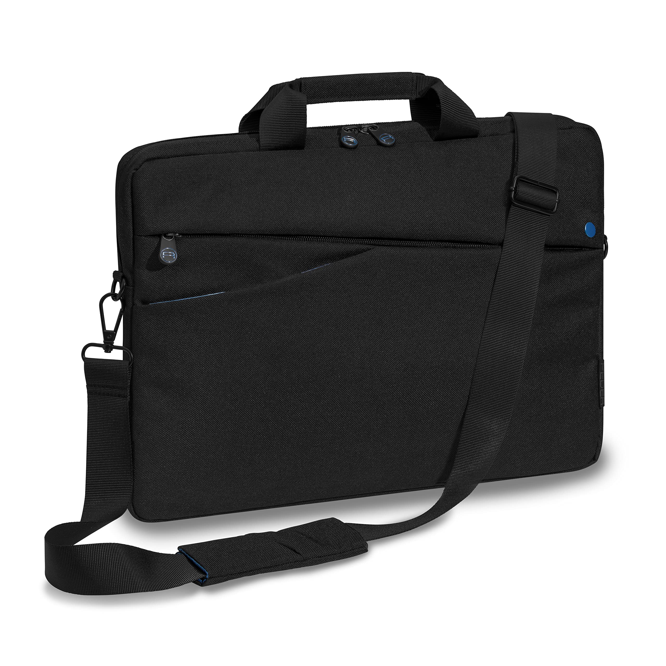 Pedea - Laptop Bag *Fashion* Notebook Bag up to 17.3 Inches - Laptop Shoulder Bag with Shoulder Strap - Laptop Sleeve Black/Blue - Notebook Bag for Men and Women