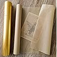 MLNSUNNY 13.8" x 787" Antiqued Tea Bag Paper Roll - Wet Strength Tissue for DIY Art, Tracing, Collage, Book Binding Repair |