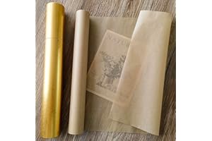 MLNSUNNY 13.8" x 787" Antiqued Tea Bag Paper Roll - Wet Strength Tissue for DIY Art, Tracing, Collage, Book Binding Repair | 
