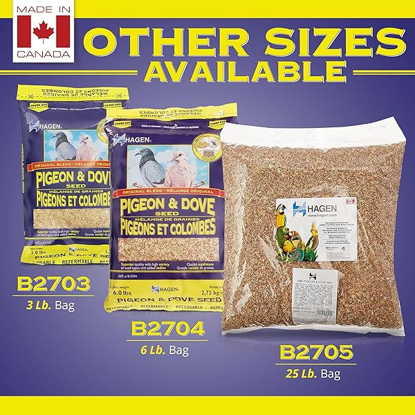 HAGEN PIGEON & DOVE SEED – ORIGINAL FORMULA BIRD FOOD, 6 LB BAG – NUTRITIONALLY COMPLETE SEED MIX WITH VITAMINS & MINERALS – WILD & CAPTIVE BIRD DIET – INSECT-RESISTANT AIR-TIGHT PACKAGING
