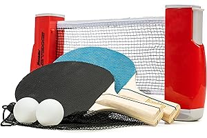 Franklin Sports Table Tennis to Go Portable Ping Pong Set - Table Top Ping Pong Net + (2) Paddles - Ping Pong Balls Included 