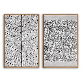 SIGNWIN 2 Piece Framed Canvas Wall Art Black...