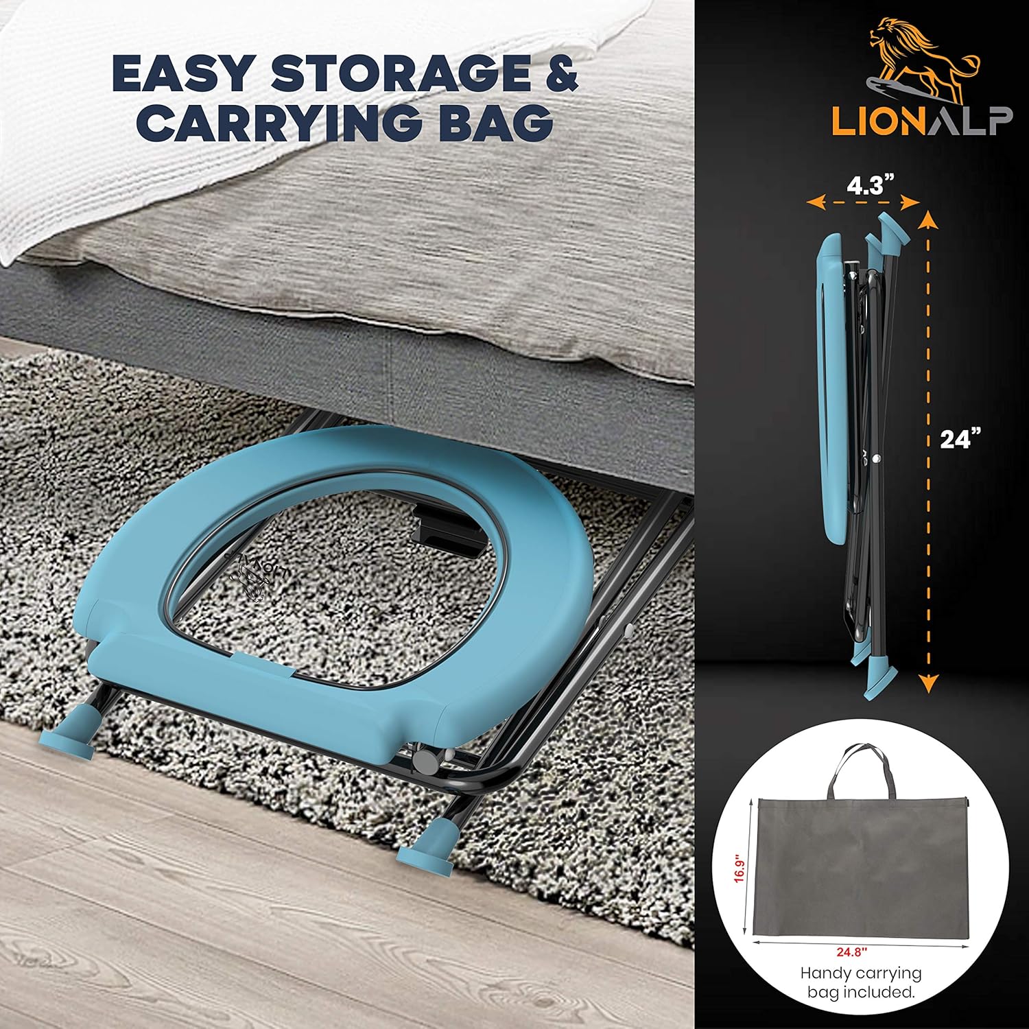 Portable Folding Toilet Seat, Porta Potty Commode For Camping, fishing, Long Car Rides & Construction Sites, Comfortable Stool For Living Outdoors, Travel & backpacking, Built-In-Ring- No Spill : Sports & Outdoors