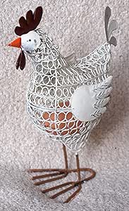 Rústico blanco malla metálica cesta para huevos - Chic y gallina con