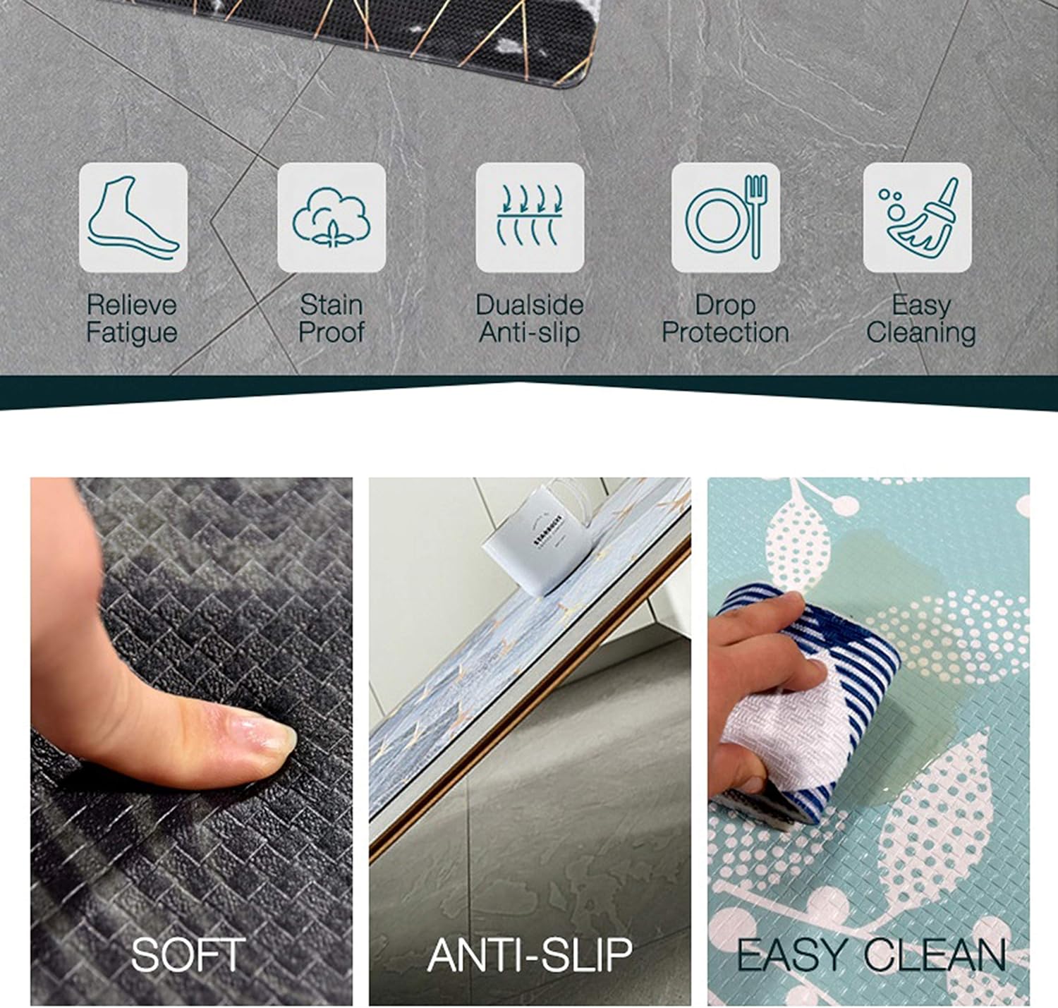 Artistic Anti Fatigue Kitchen Floor mat. Kitchen Floor mats for in Front of Sink. Cushioned Kitchen mat. Padded Kitchen Floor mats. Foam Kitchen mats for Floor. Memory Foam mat. 30" x 18": Kitchen & Dining