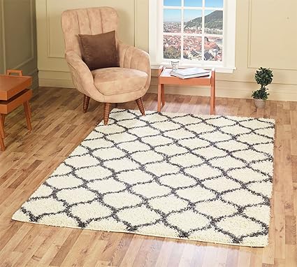 A2z Rug Fluffy Large Purple White Trellis Shaggy Home Decor Carpet Mat 5cm Pile Dywany I Wykladziny Dywanowe A2btravel Ge