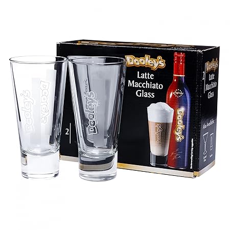 Dooley´s 2er Set Gläser 350 ml | Kaffee-Glas für Latte Macchiato, Milchkaffee + Cappuccino | Markenglas klar | Gastronomie | 