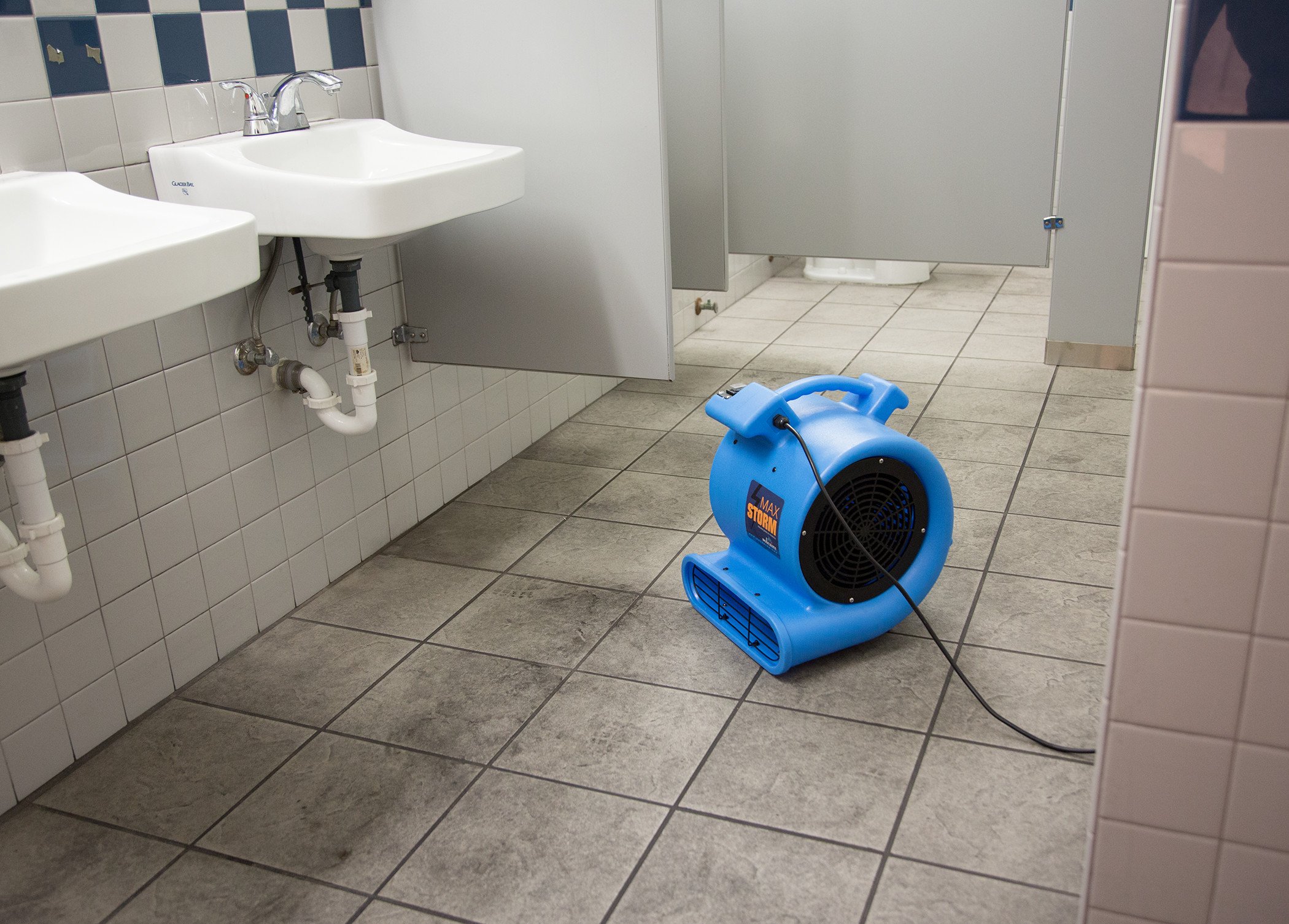 Max Storm 1/2 HP Durable Lightweight Air Mover Carpet Dryer Blower Floor Fan for Pro Janitorial Cleaner, Blue, 1 Pack